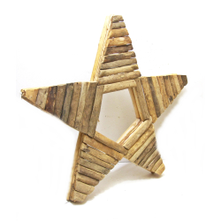 Gwiazda z kawałków drewna Wisząca 60cm